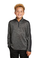 Sudadera con cremallera 1/4 Sport-Tek® Youth PosiCharge Electric Heather Colorblock