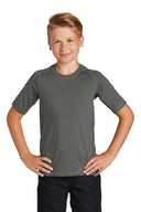 White youth performance rash guard tee for swimming and outdoor sports