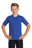 White youth performance rash guard tee for swimming and outdoor sports