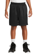 Navy youth classic mesh shorts for sports and school athletics
