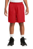 Navy youth classic mesh shorts for sports and school athletics