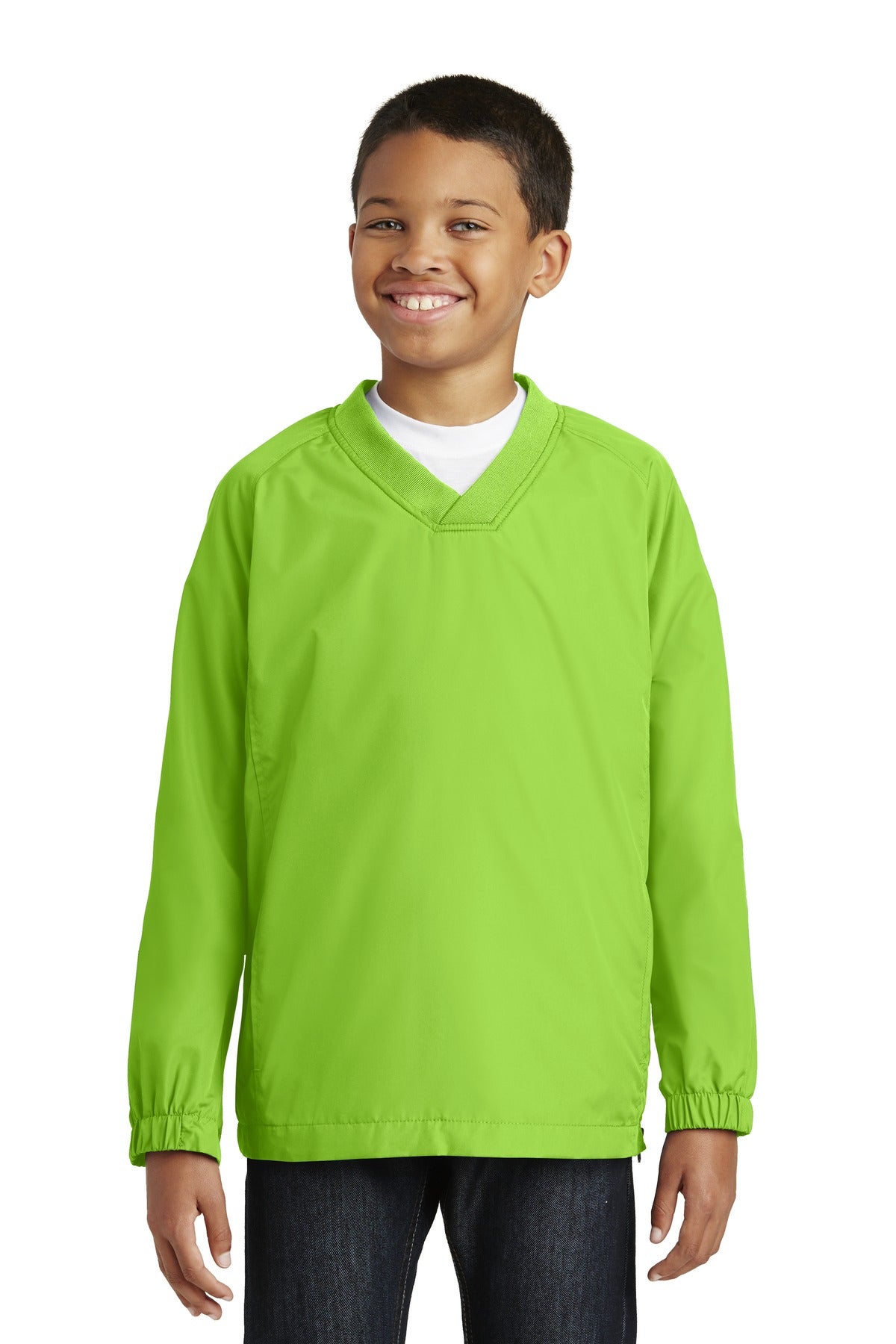 Sport-Tek® Youth V-Neck Raglan Wind Shirt