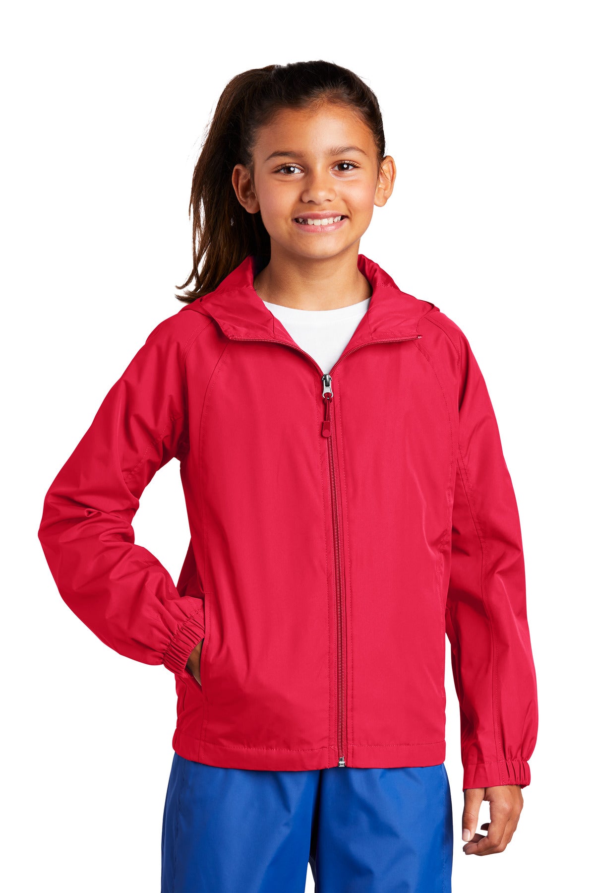 Sport-Tek® Youth Hooded Raglan Jacket