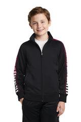 DISCONTINUED Sport-Tek® Youth Dot Sublimation Tricot Track Jacket