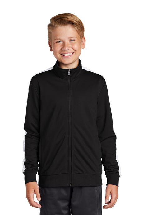 Sport-Tek® Youth Tricot Sleeve Stripe Track Jacket