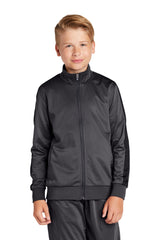 Sport-Tek® Youth Tricot Sleeve Stripe Track Jacket