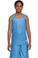 Black and White youth reversible mesh tank for basketball and team sports