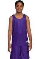 Black and White youth reversible mesh tank for basketball and team sports
