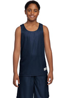 Black and White youth reversible mesh tank for basketball and team sports