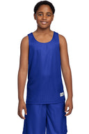 Black and White youth reversible mesh tank for basketball and team sports