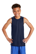 Camiseta sin mangas reversible de malla Sport-Tek® Youth Posi Charge
