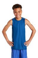 Camiseta sin mangas reversible de malla Sport-Tek® Youth Posi Charge