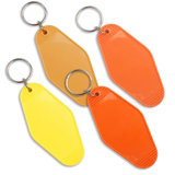 Retro Motel Keychain with Silver Ring - Yellow (4 per Set)