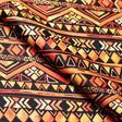 Tribal Style Polyester Spandex Fabric - Yellow Tribal Print, 58/60" Width (1 Yard)