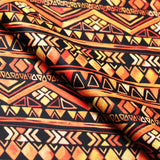 Tribal Style Polyester Spandex Fabric - Yellow Tribal Print, 58/60" Width (1 Yard)