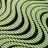 Tremor Nylon Spandex Fabric - Black With Pink, Turquoise, or Yellow Abstract Wavy Print, 58-60" Width (1 Yard)