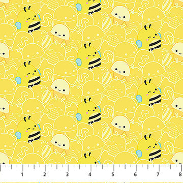 Cotton Yellow Bee Squishmallows Fabric 44/45"