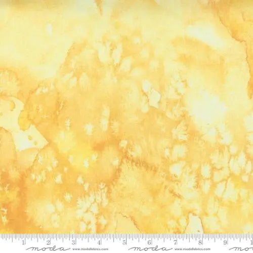Cotton Print Yellow Buttercup Flow Basic Watercolor Painting Fabric