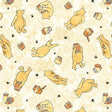 Cotton Print Yellow Classic Winnie Bears Fabric 43/44"