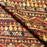 Tribal Style Polyester Spandex Fabric - Yellow Tribal Print, 58/60" Width (1 Yard)