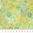 Cotton Print Yellow Medallion Flora Fabric by the Yard