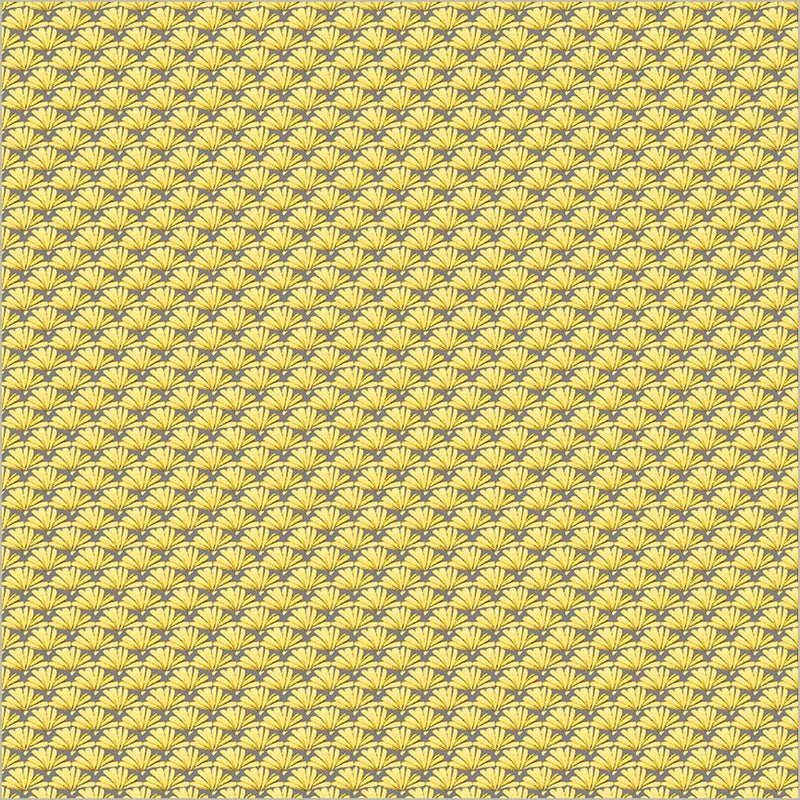 Cotton Print Yellow Verona Fanned Fabric by the Yard