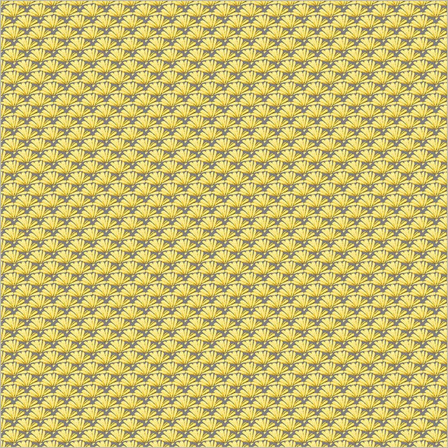 Cotton Print Yellow Verona Fanned Fabric by the Yard