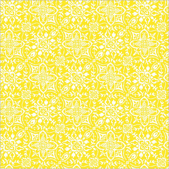Cotton Print Yellow Verona Tiling Fabric 44/45"