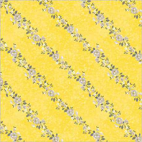 Cotton Print Yellow Verona Verita Vine Fabric