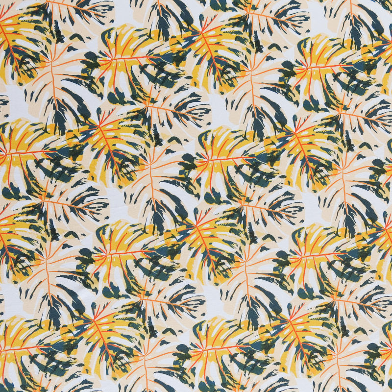 Swim Knit Yellow/Green Monstera 4-Way Stretch