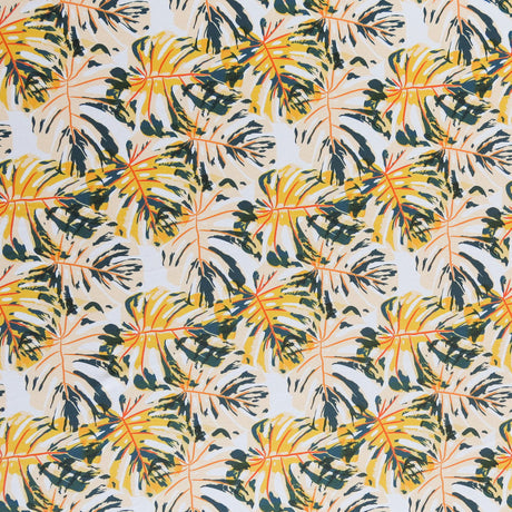 Swim Knit Yellow/Green Monstera 4-Way Stretch