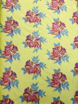 Multi Floral Color Jacquard Satin Fabric - Multi Floral Pattern, 58" Width (1 Yard)