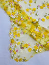 Multi Color 3D Floral Daisy Design Embroider Lace Fabric - Multi Color Floral Embroidery, 54" Width (1 Yard)