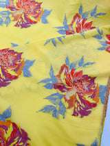 Multi Floral Color Jacquard Satin Fabric - Multi Floral Pattern, 58" Width (1 Yard)