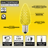 C9 Wonderful LED SMD Bulb (25 bulbs/bag) – Faceted Yellow Commercial Grade Christmas Lights