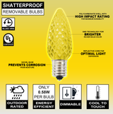 C9 Wonderful LED SMD Bulb (25 bulbs/bag) - Faceted, Yellow