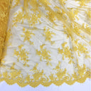 Corded Bridal Lace Fabric on Polyester Net Mesh
