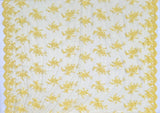 Corded Bridal Lace Fabric on Polyester Net Mesh