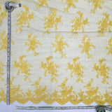 Corded Bridal Lace Fabric on Polyester Net Mesh