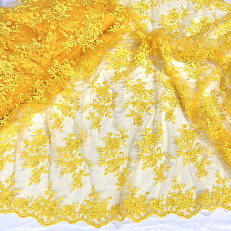 Corded Floral Lace Fabric 53" Wide