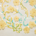 1 yarda de tela de encaje de tul bordada con apliques y patrón floral 3D increíble, 52" de ancho