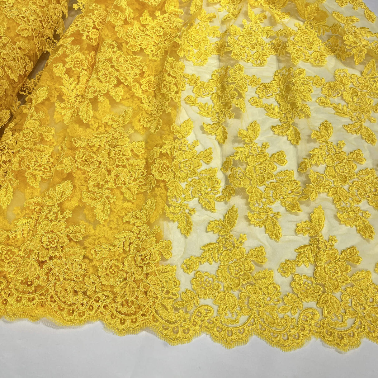 Corded Bridal Lace Embroidered Net Mesh