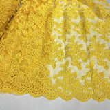 Corded Bridal Lace Embroidered Net Mesh