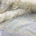 1 yarda de tela de encaje bordada de lujo para vestidos de noche nupciales, ancho de 51 pulgadas