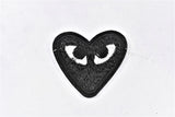 Embroidered Heart Patch with Eyes