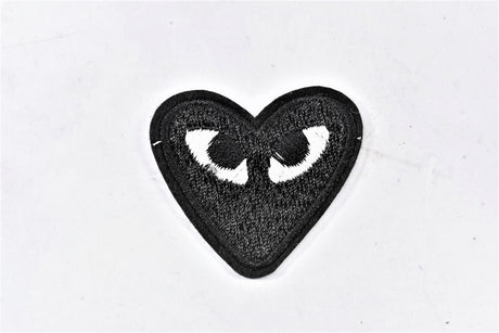 Embroidered Heart Patch with Eyes