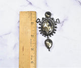 Rhinestone Connector Gunmetal Medieval 2x3