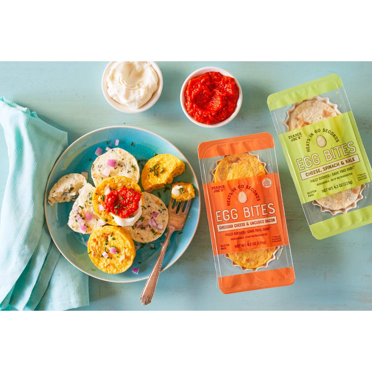 Trader Joe’s Egg Bites Cheese, Spinach & Kale 4.2 Oz