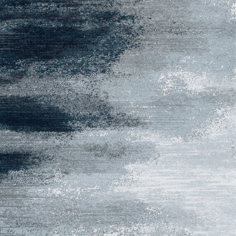Vintage Blue Faded Comfort Print Design Area Rug Carpet - Blue Faded Print, 7'6" X 10'3" (1 Piece)