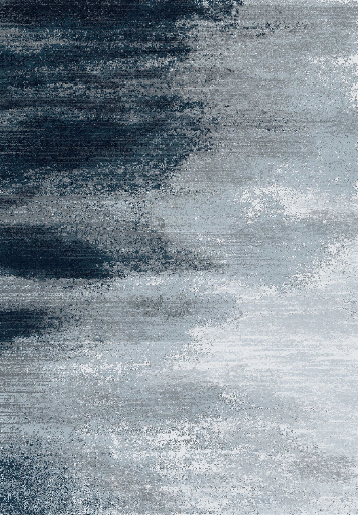 Vintage Blue Faded Comfort Print Design Area Rug Carpet - Blue Faded Print, 7'6" X 10'3" (1 Piece)